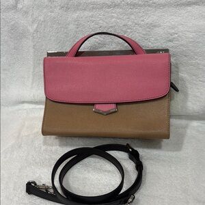 FENDI - Pink and Brown Crossbody Bag with Structured Shape and Elegant Design